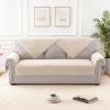 imageHVERSAILTEX Waterproof Couch Cover Plush Sofa Cover with Strap Soft Anti Slip Sofa Slipcovers for 4 Cushion Sofa Couch Protector Cover for Dogs Cats Kids36x96BeigeBeige