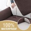 imageHVERSAILTEX Waterproof Couch Cover Plush Sofa Cover with Strap Soft Anti Slip Sofa Slipcovers for 4 Cushion Sofa Couch Protector Cover for Dogs Cats Kids36x96BeigeBrown