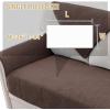 imageHVERSAILTEX Waterproof Couch Cover Plush Sofa Cover with Strap Soft Anti Slip Sofa Slipcovers for 4 Cushion Sofa Couch Protector Cover for Dogs Cats Kids36x96BeigeBrown