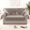 imageHVERSAILTEX Waterproof Couch Cover Plush Sofa Cover with Strap Soft Anti Slip Sofa Slipcovers for 4 Cushion Sofa Couch Protector Cover for Dogs Cats Kids36x96BeigeKhaki
