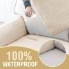 imageHVERSAILTEX Waterproof Couch Cover Plush Sofa Cover with Strap Soft Anti Slip Sofa Slipcovers for 4 Cushion Sofa Couch Protector Cover for Dogs Cats Kids36x96BeigeBeige