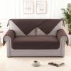 imageHVERSAILTEX Waterproof Couch Cover Plush Sofa Cover with Strap Soft Anti Slip Sofa Slipcovers for 4 Cushion Sofa Couch Protector Cover for Dogs Cats Kids36x96BeigeBrown