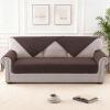 imageHVERSAILTEX Waterproof Couch Cover Plush Sofa Cover with Strap Soft Anti Slip Sofa Slipcovers for 4 Cushion Sofa Couch Protector Cover for Dogs Cats Kids36x96BeigeBrown