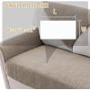 imageHVERSAILTEX Waterproof Couch Cover Plush Sofa Cover with Strap Soft Anti Slip Sofa Slipcovers for 4 Cushion Sofa Couch Protector Cover for Dogs Cats Kids36x96BeigeKhaki