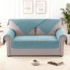 imageHVERSAILTEX Waterproof Couch Cover Plush Sofa Cover with Strap Soft Anti Slip Sofa Slipcovers for 4 Cushion Sofa Couch Protector Cover for Dogs Cats Kids36x96BeigeStoneblue