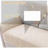 imageHVERSAILTEX Waterproof Couch Cover Plush Sofa Cover with Strap Soft Anti Slip Sofa Slipcovers for 4 Cushion Sofa Couch Protector Cover for Dogs Cats Kids36x96BeigeBeige