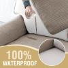 imageHVERSAILTEX Waterproof Couch Cover Plush Sofa Cover with Strap Soft Anti Slip Sofa Slipcovers for 4 Cushion Sofa Couch Protector Cover for Dogs Cats Kids36x96BeigeKhaki