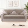 imageHVERSAILTEX Waterproof Couch Cover Plush Sofa Cover with Strap Soft Anti Slip Sofa Slipcovers for 4 Cushion Sofa Couch Protector Cover for Dogs Cats Kids36x96BeigeKhaki