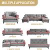imageHVERSAILTEX Waterproof Couch Cover Plush Sofa Cover with Strap Soft Anti Slip Sofa Slipcovers for 4 Cushion Sofa Couch Protector Cover for Dogs Cats Kids36x96BeigeGrey