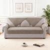 imageHVERSAILTEX Waterproof Couch Cover Plush Sofa Cover with Strap Soft Anti Slip Sofa Slipcovers for 4 Cushion Sofa Couch Protector Cover for Dogs Cats Kids36x96BeigeKhaki