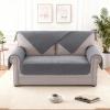 imageHVERSAILTEX Waterproof Couch Cover Plush Sofa Cover with Strap Soft Anti Slip Sofa Slipcovers for 4 Cushion Sofa Couch Protector Cover for Dogs Cats Kids36x96BeigeGrey