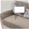 imageHVERSAILTEX Waterproof Couch Cover Plush Sofa Cover with Strap Soft Anti Slip Sofa Slipcovers for 4 Cushion Sofa Couch Protector Cover for Dogs Cats Kids36x96BeigeKhaki