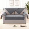 imageHVERSAILTEX Waterproof Couch Cover Plush Sofa Cover with Strap Soft Anti Slip Sofa Slipcovers for 4 Cushion Sofa Couch Protector Cover for Dogs Cats Kids36x96BeigeGrey
