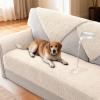 imageHVERSAILTEX Waterproof Couch Cover Plush Sofa Cover with Strap Soft Anti Slip Sofa Slipcovers for 4 Cushion Sofa Couch Protector Cover for Dogs Cats Kids36x96BeigeBeige
