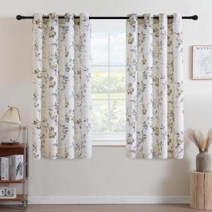 imageHVERSAILTEX Linen Blend Curtains for Living Room Printed Floral Curtain Grommet Farmhouse Flower Patterned Drapes Window Treatment Panels Set of 2 Panels 52quot W x 96quot L French Vintage Floral  NavyBelinna Floral  Sage