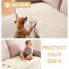 imageHVERSAILTEX Non Slip Pet Couch Cover Chenille Dog Bed Protector Thick Soft Sofa Slipcover Pet Friendly Washable Couch Cushion Covers for Pets 68quot x 82quot TaupeIvory