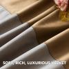 imageHVERSAILTEX Velvet Patchwork Curtains Thermal Insulated Soundproof Room Darkening Drapes Rod Pocket Window Treatment Panels for Living Room Bedroom2 PanelsBrownMustard52quot W x 84quot LTaupeCamel