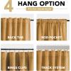 imageHVERSAILTEX Velvet Patchwork Curtains Thermal Insulated Soundproof Room Darkening Drapes Rod Pocket Window Treatment Panels for Living Room Bedroom2 PanelsBrownMustard52quot W x 84quot LMustardGrey