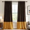 imageHVERSAILTEX Velvet Patchwork Curtains Thermal Insulated Soundproof Room Darkening Drapes Rod Pocket Window Treatment Panels for Living Room Bedroom2 PanelsBrownMustard52quot W x 84quot LBrownMustard