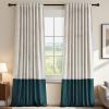 imageHVERSAILTEX Velvet Patchwork Curtains Thermal Insulated Soundproof Room Darkening Drapes Rod Pocket Window Treatment Panels for Living Room Bedroom2 PanelsBrownMustard52quot W x 84quot LOff WhiteTeal