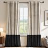 imageHVERSAILTEX Velvet Patchwork Curtains Thermal Insulated Soundproof Room Darkening Drapes Rod Pocket Window Treatment Panels for Living Room Bedroom2 PanelsBrownMustard52quot W x 84quot LOatmealBlack