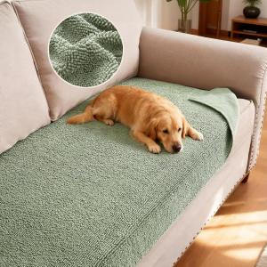 imageHVERSAILTEX Non Slip Pet Couch Cover Chenille Dog Bed Protector Thick Soft Sofa Slipcover Pet Friendly Washable Couch Cushion Covers for Pets 68quot x 82quot TaupeSea Foam