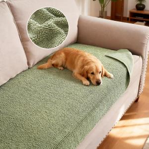 imageHVERSAILTEX Non Slip Pet Couch Cover Chenille Dog Bed Protector Thick Soft Sofa Slipcover Pet Friendly Washable Couch Cushion Covers for Pets 68quot x 82quot TaupeSage