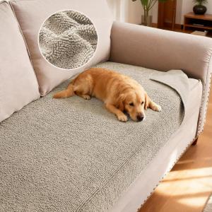 imageHVERSAILTEX Non Slip Pet Couch Cover Chenille Dog Bed Protector Thick Soft Sofa Slipcover Pet Friendly Washable Couch Cushion Covers for Pets 68quot x 82quot TaupeIsland Fossi