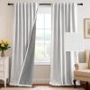 imageHVERSAILTEX 100 Blackout Curtains Back Tab Full Light Blocking Curtain Draperies with Gray Coating Thermal Insulated Window Treatment Set of 2 Panels 52quot W x 84quot L SageWhite