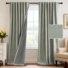 imageHVERSAILTEX 100 Blackout Curtains Back Tab Full Light Blocking Curtain Draperies with Gray Coating Thermal Insulated Window Treatment Set of 2 Panels 52quot W x 84quot L SageSage