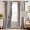 imageHVERSAILTEX 100 Blackout Curtains Back Tab Full Light Blocking Curtain Draperies with Gray Coating Thermal Insulated Window Treatment Set of 2 Panels 52quot W x 84quot L SageStone