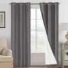 imageHVERSAILTEX Polyester Blackout Curtains 96 Inches Long 100 Absolutely Blackout Elegant Curtains for Bedroom Thermal Insulated Linen Drapes Grommet Curtains with White Liner 2 Panels NaturalGrey