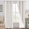 imageHVERSAILTEX Polyester Blackout Curtains 96 Inches Long 100 Absolutely Blackout Elegant Curtains for Bedroom Thermal Insulated Linen Drapes Grommet Curtains with White Liner 2 Panels NaturalIvory