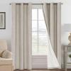 imageHVERSAILTEX Polyester Blackout Curtains 96 Inches Long 100 Absolutely Blackout Elegant Curtains for Bedroom Thermal Insulated Linen Drapes Grommet Curtains with White Liner 2 Panels NaturalStone