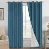 imageHVERSAILTEX Polyester Blackout Curtains 96 Inches Long 100 Absolutely Blackout Elegant Curtains for Bedroom Thermal Insulated Linen Drapes Grommet Curtains with White Liner 2 Panels NaturalBlue Sapphire