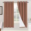 imageHVERSAILTEX Polyester Blackout Curtains 96 Inches Long 100 Absolutely Blackout Elegant Curtains for Bedroom Thermal Insulated Linen Drapes Grommet Curtains with White Liner 2 Panels NaturalWashed Spice