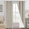 imageHVERSAILTEX Polyester Blackout Curtains 96 Inches Long 100 Absolutely Blackout Elegant Curtains for Bedroom Thermal Insulated Linen Drapes Grommet Curtains with White Liner 2 Panels NaturalCobblestone