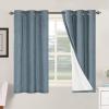 imageHVERSAILTEX Polyester Blackout Curtains 96 Inches Long 100 Absolutely Blackout Elegant Curtains for Bedroom Thermal Insulated Linen Drapes Grommet Curtains with White Liner 2 Panels NaturalStone Blue