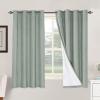 imageHVERSAILTEX Polyester Blackout Curtains 96 Inches Long 100 Absolutely Blackout Elegant Curtains for Bedroom Thermal Insulated Linen Drapes Grommet Curtains with White Liner 2 Panels NaturalGreen Bay