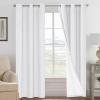 imageHVERSAILTEX Polyester Blackout Curtains 96 Inches Long 100 Absolutely Blackout Elegant Curtains for Bedroom Thermal Insulated Linen Drapes Grommet Curtains with White Liner 2 Panels NaturalPure White