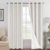 imageHVERSAILTEX Polyester Blackout Curtains 96 Inches Long 100 Absolutely Blackout Elegant Curtains for Bedroom Thermal Insulated Linen Drapes Grommet Curtains with White Liner 2 Panels NaturalIvory