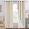 imageHVERSAILTEX Polyester Blackout Curtains 96 Inches Long 100 Absolutely Blackout Elegant Curtains for Bedroom Thermal Insulated Linen Drapes Grommet Curtains with White Liner 2 Panels NaturalBleached Sand