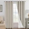 imageHVERSAILTEX Polyester Blackout Curtains 96 Inches Long 100 Absolutely Blackout Elegant Curtains for Bedroom Thermal Insulated Linen Drapes Grommet Curtains with White Liner 2 Panels NaturalCobblestone