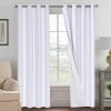 imageHVERSAILTEX Polyester Blackout Curtains 96 Inches Long 100 Absolutely Blackout Elegant Curtains for Bedroom Thermal Insulated Linen Drapes Grommet Curtains with White Liner 2 Panels NaturalBright White