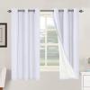 imageHVERSAILTEX Polyester Blackout Curtains 96 Inches Long 100 Absolutely Blackout Elegant Curtains for Bedroom Thermal Insulated Linen Drapes Grommet Curtains with White Liner 2 Panels NaturalBright White
