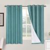 imageHVERSAILTEX Polyester Blackout Curtains 96 Inches Long 100 Absolutely Blackout Elegant Curtains for Bedroom Thermal Insulated Linen Drapes Grommet Curtains with White Liner 2 Panels NaturalTeal