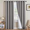 imageHVERSAILTEX Polyester Blackout Curtains 96 Inches Long 100 Absolutely Blackout Elegant Curtains for Bedroom Thermal Insulated Linen Drapes Grommet Curtains with White Liner 2 Panels NaturalHeathered Dove