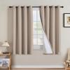 imageHVERSAILTEX Polyester Blackout Curtains 96 Inches Long 100 Absolutely Blackout Elegant Curtains for Bedroom Thermal Insulated Linen Drapes Grommet Curtains with White Liner 2 Panels NaturalHeathered Sand