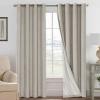 imageHVERSAILTEX Polyester Blackout Curtains 96 Inches Long 100 Absolutely Blackout Elegant Curtains for Bedroom Thermal Insulated Linen Drapes Grommet Curtains with White Liner 2 Panels NaturalStone