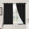 imageHVERSAILTEX Polyester Blackout Curtains 96 Inches Long 100 Absolutely Blackout Elegant Curtains for Bedroom Thermal Insulated Linen Drapes Grommet Curtains with White Liner 2 Panels NaturalBlack